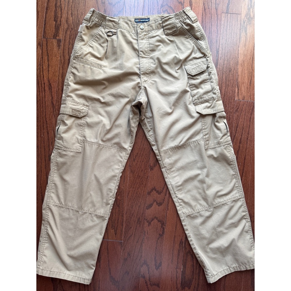 5.11 Tactical Series Khaki Ripstop Cargo Pants Mens 34x30 Tan Workwear Trousers